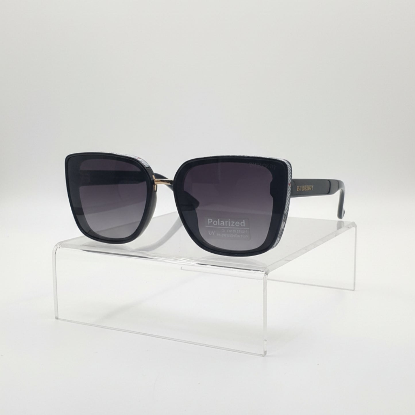 BURBERRY Jet Black Polarized Sunglasses -P2639-