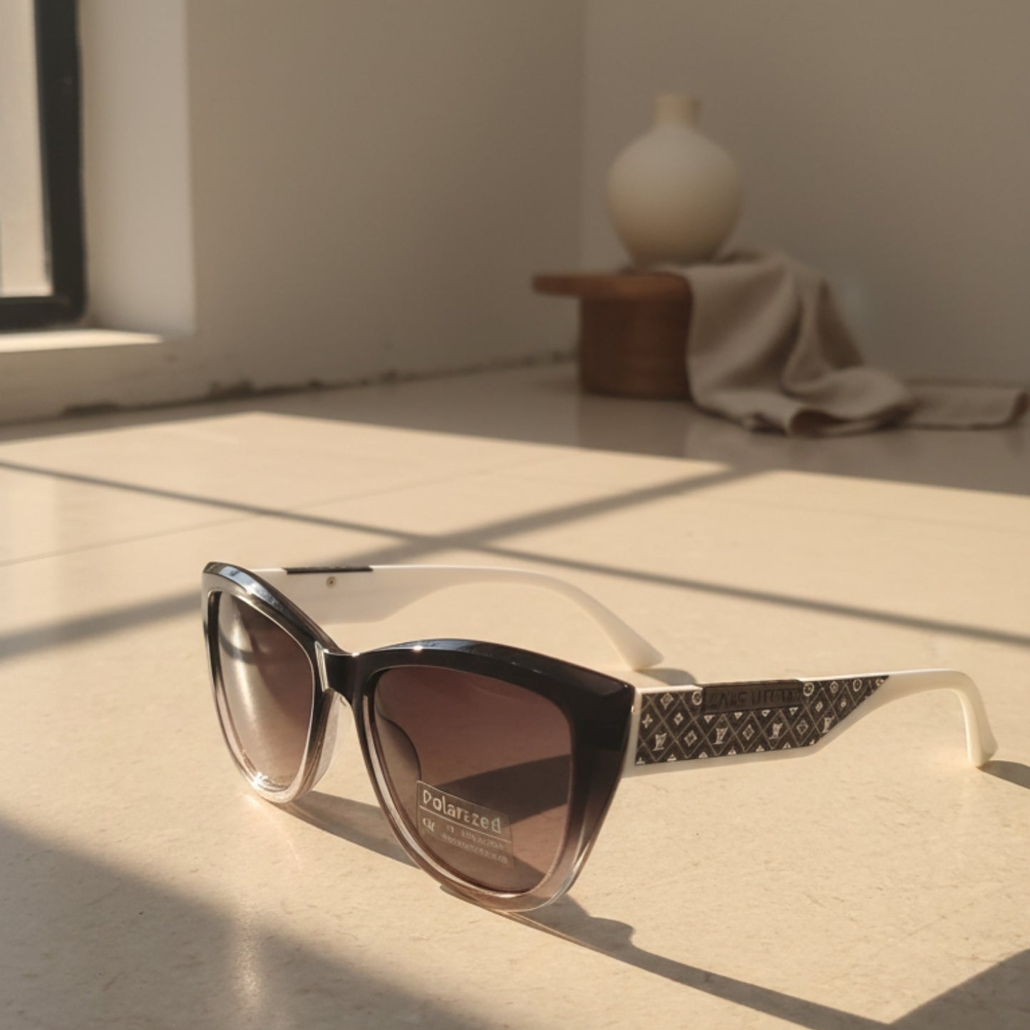 NovaBeam White Gold Polarized Luxury Sunglasses
