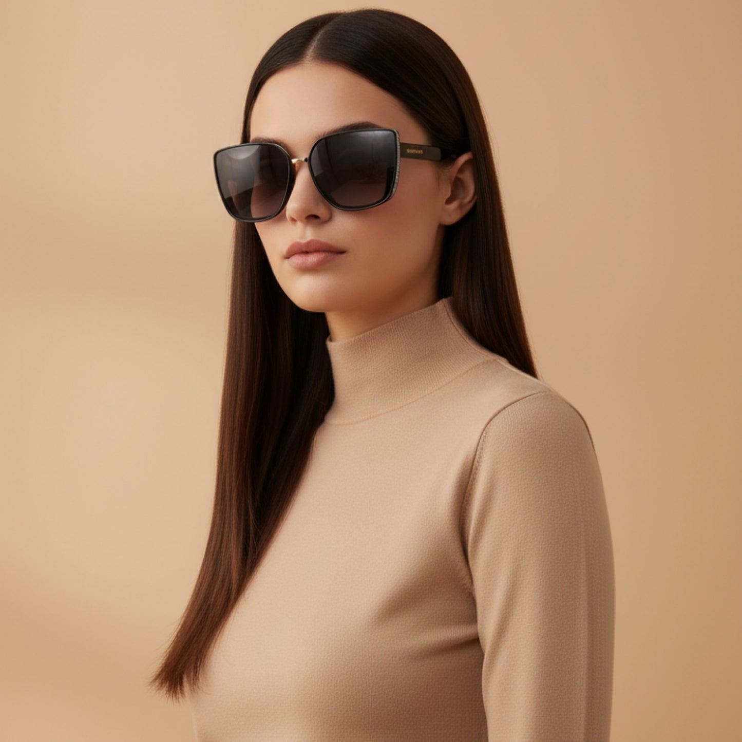 BURBERRY Jet Black Polarized Sunglasses -P2639-