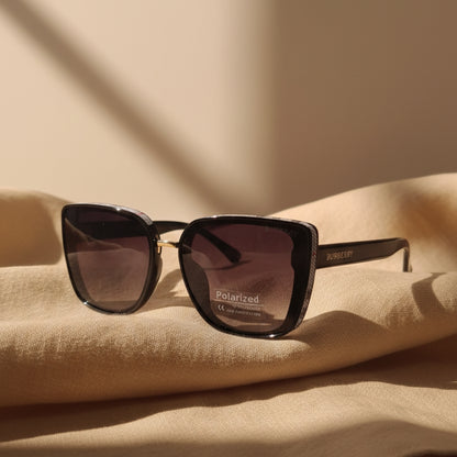 BURBERRY Jet Black Polarized Sunglasses -P2639-