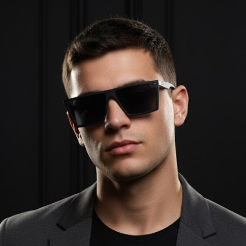 Davidson Black Square Sunglasses
