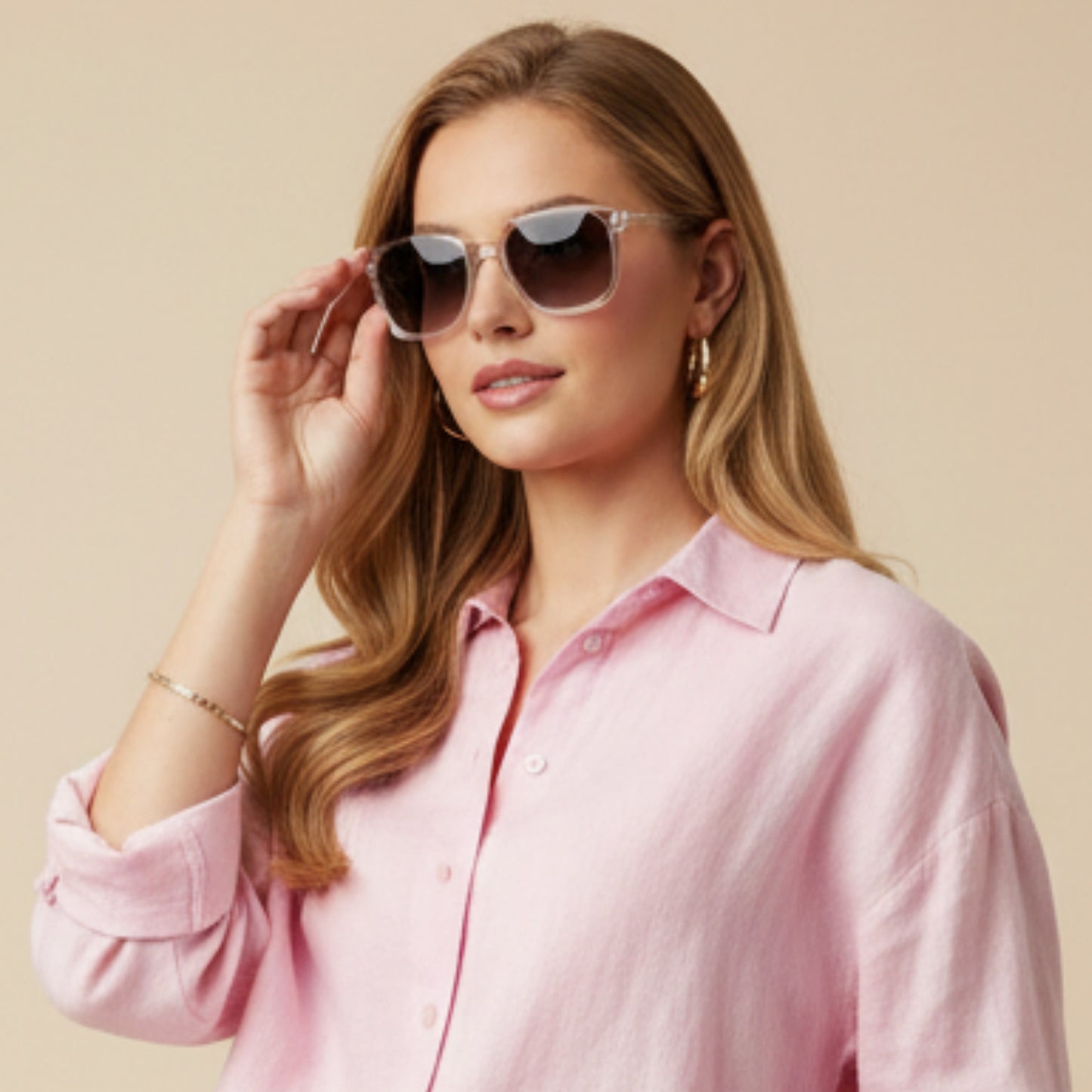 Retro White transprant Luxury Sunglasses